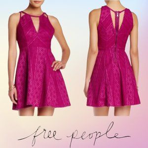 Fuchsia Free People Miss Connections Cut Out Dress Size 2